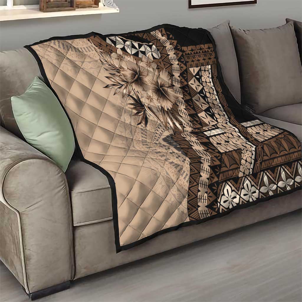 Bula Fiji Quilt Mocha Brown Kaivity Masi Tapa