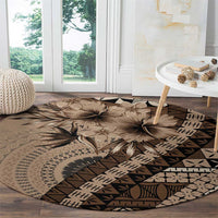 Bula Fiji Round Carpet Mocha Brown Kaivity Masi Tapa