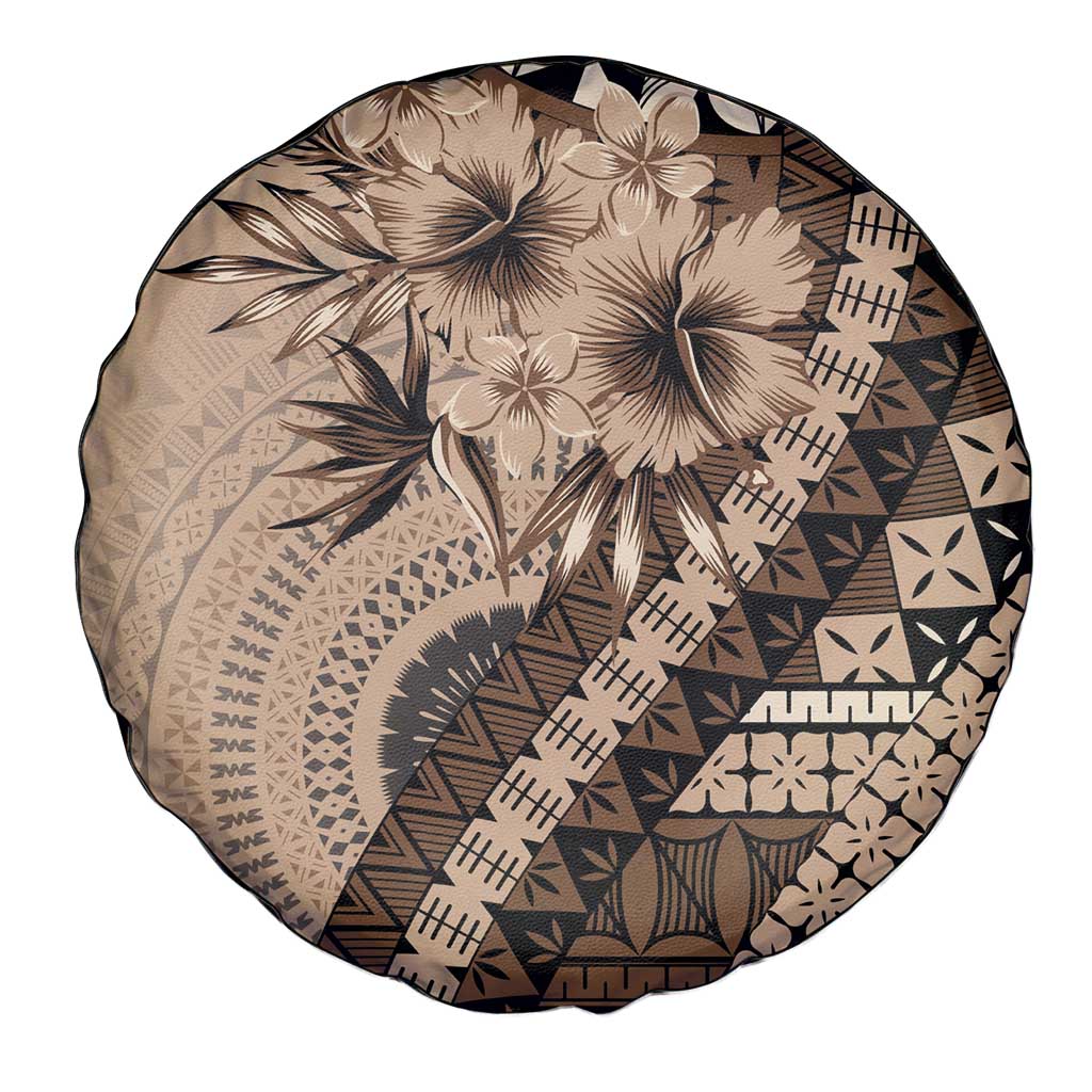 Bula Fiji Spare Tire Cover Mocha Brown Kaivity Masi Tapa