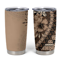 Bula Fiji Tumbler Cup Mocha Brown Kaivity Masi Tapa