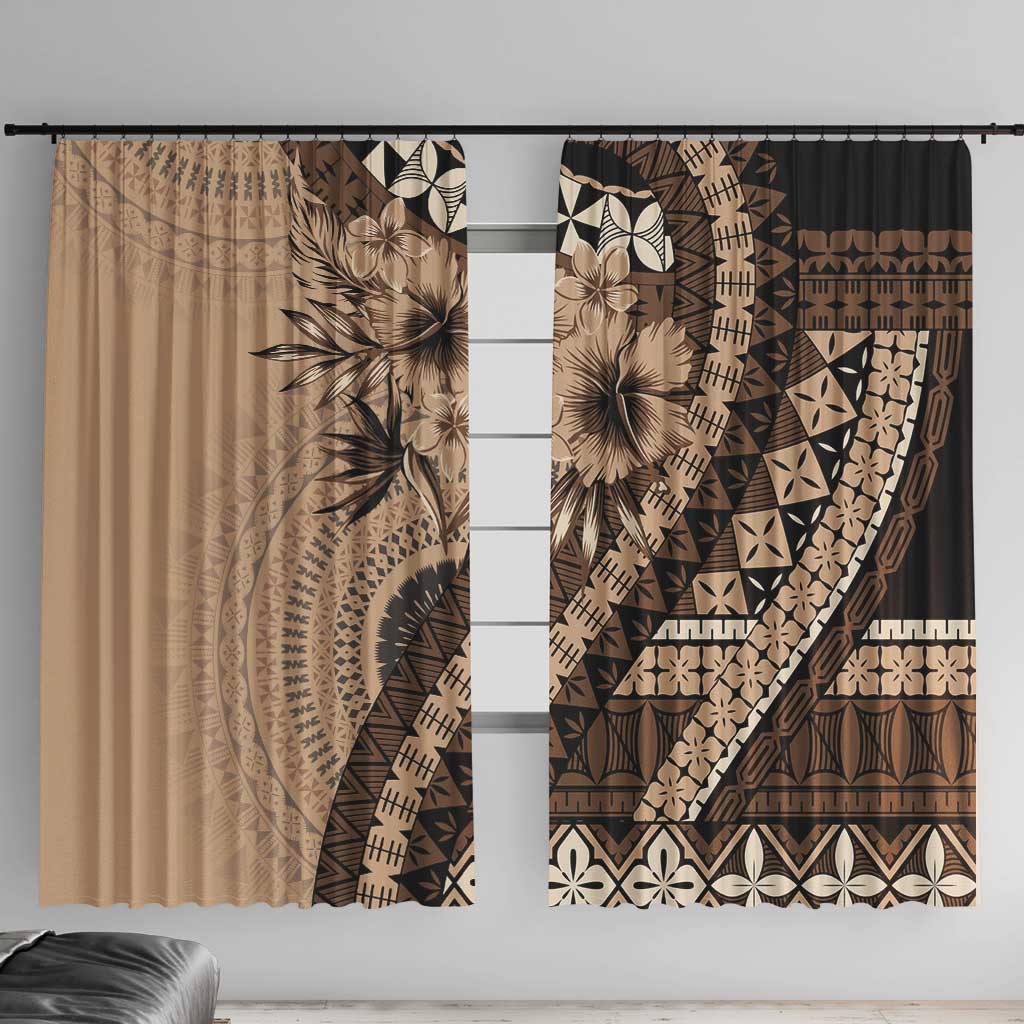 Bula Fiji Window Curtain Mocha Brown Kaivity Masi Tapa