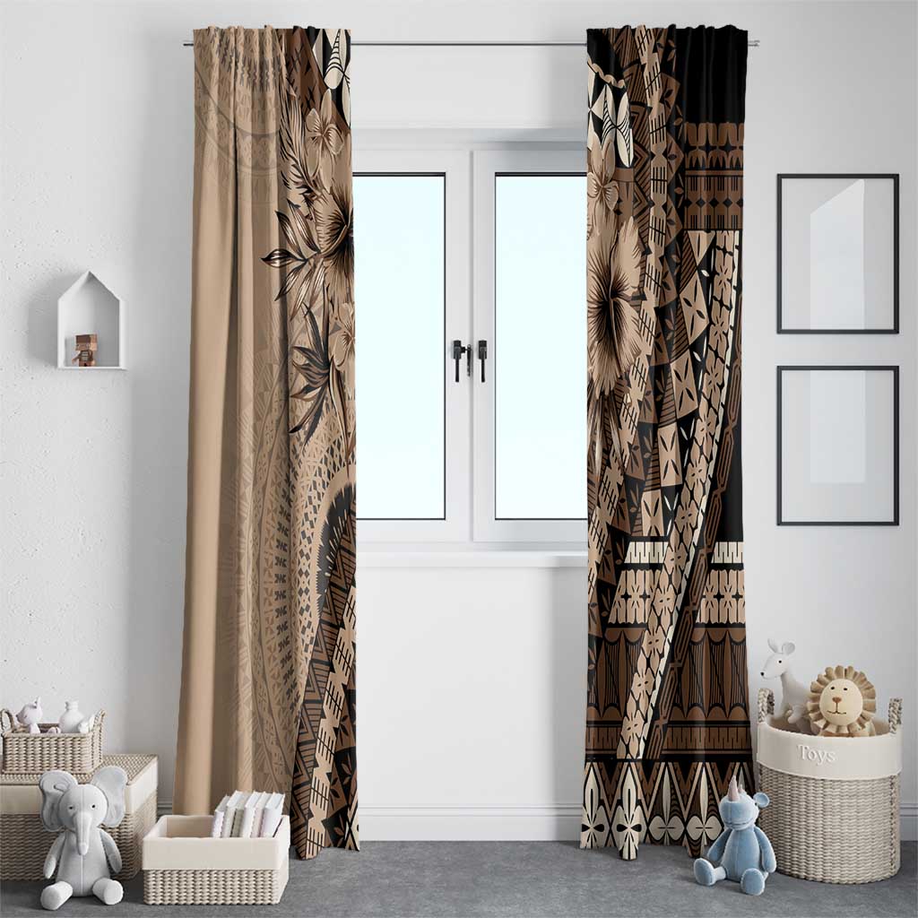 Bula Fiji Window Curtain Mocha Brown Kaivity Masi Tapa
