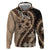 Bula Fiji Zip Hoodie Mocha Brown Kaivity Masi Tapa