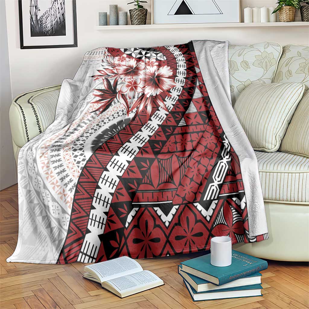 Bula Fiji Blanket White Kaivity Masi Tapa