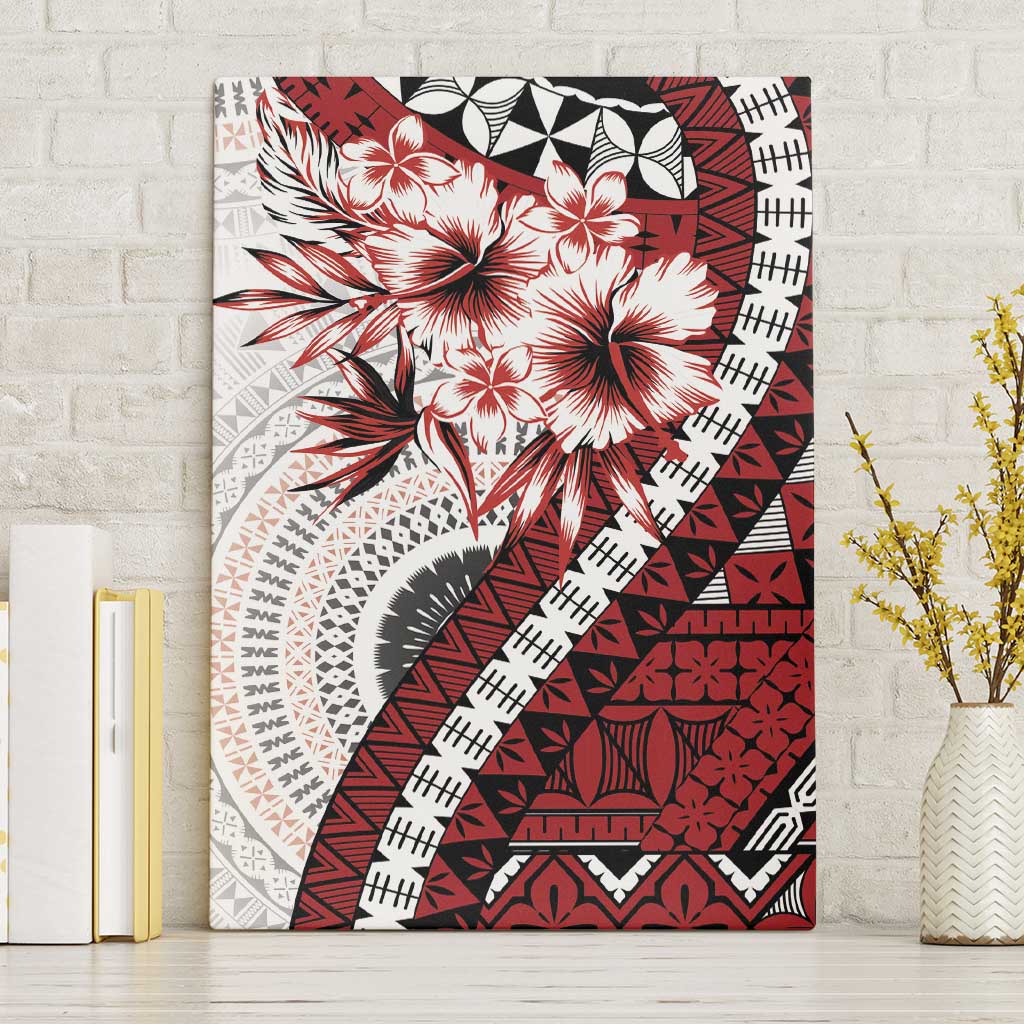 Bula Fiji Canvas Wall Art White Kaivity Masi Tapa