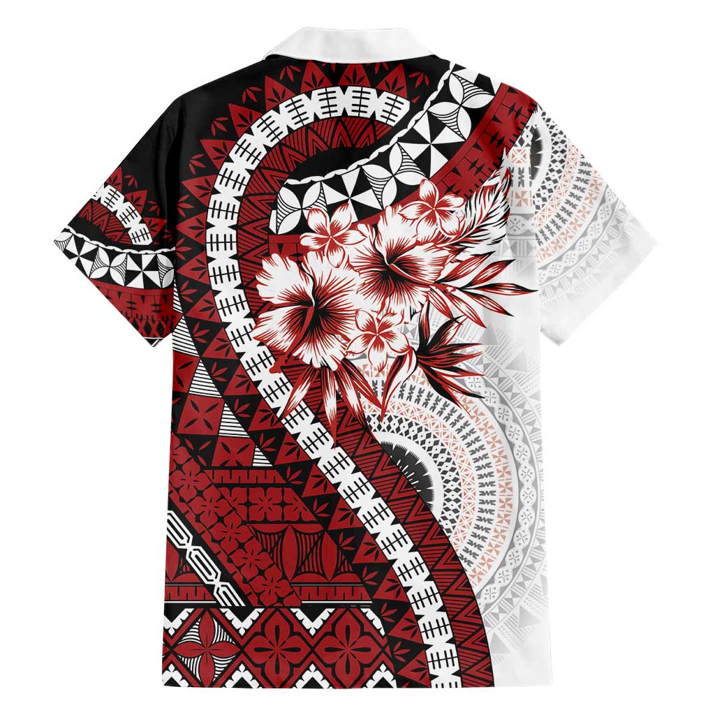Bula Fiji Family Matching Short Sleeve Bodycon Dress and Hawaiian Shirt White Kaivity Masi Tapa