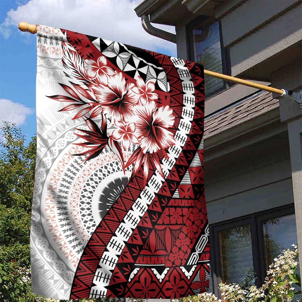 Bula Fiji Garden Flag White Kaivity Masi Tapa