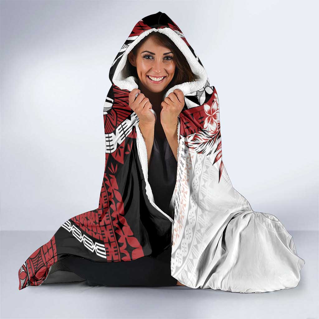 Bula Fiji Hooded Blanket White Kaivity Masi Tapa