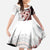Bula Fiji Kid Short Sleeve Dress White Kaivity Masi Tapa