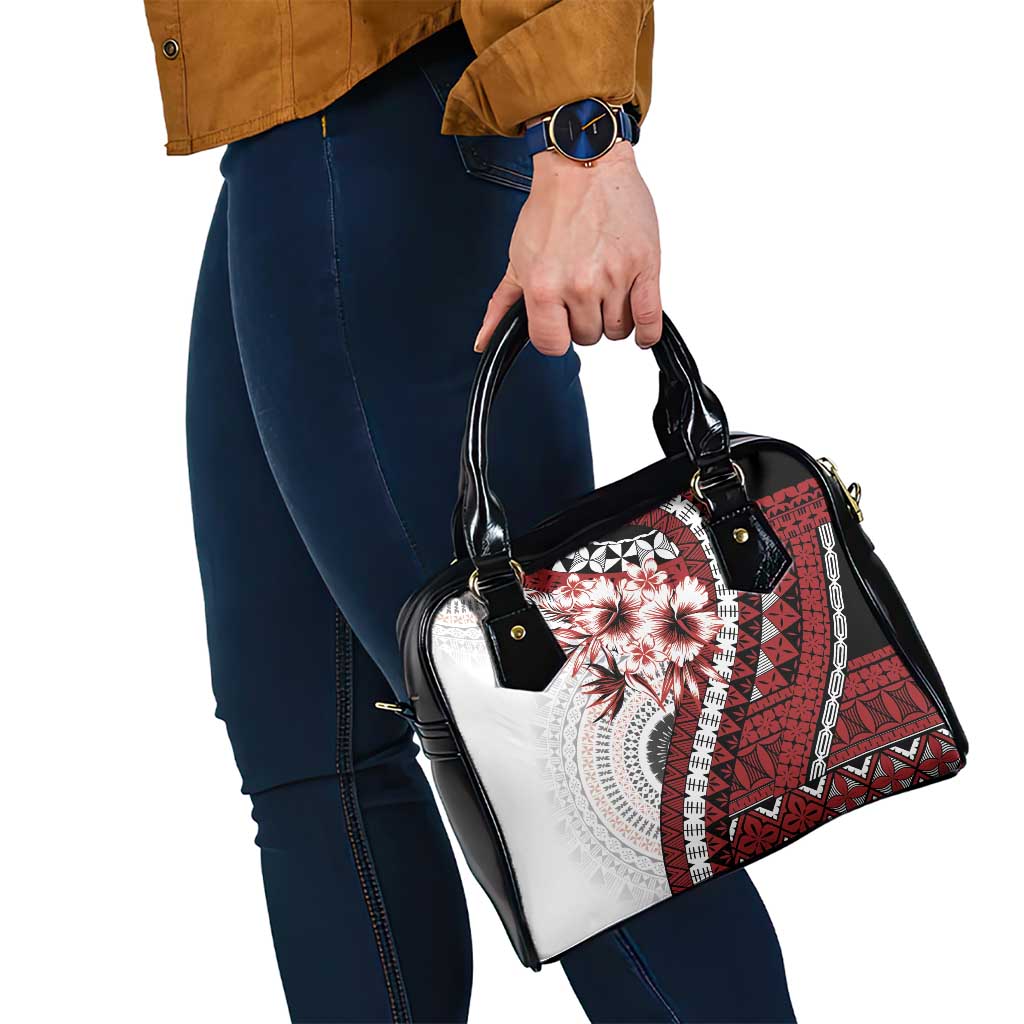 Bula Fiji Shoulder Handbag White Kaivity Masi Tapa