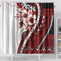 Bula Fiji Shower Curtain White Kaivity Masi Tapa