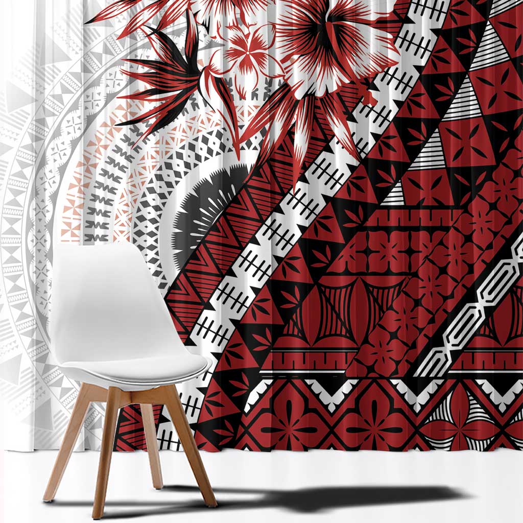 Bula Fiji Window Curtain White Kaivity Masi Tapa