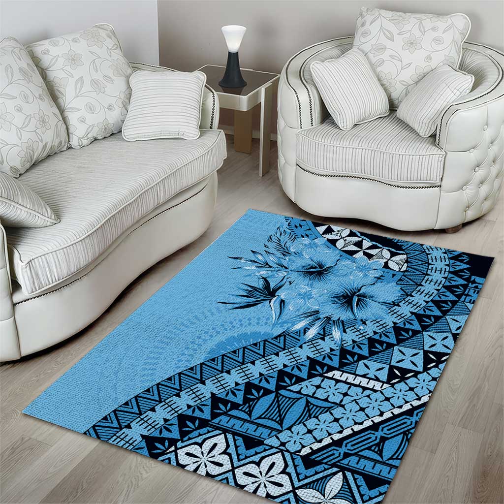 Bula Fiji Area Rug Turquoise Kaivity Masi Tapa