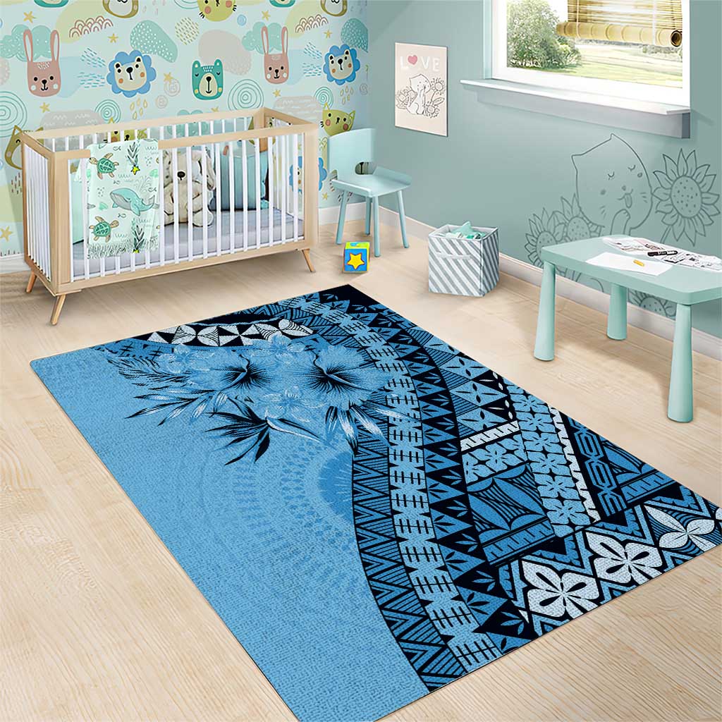 Bula Fiji Area Rug Turquoise Kaivity Masi Tapa