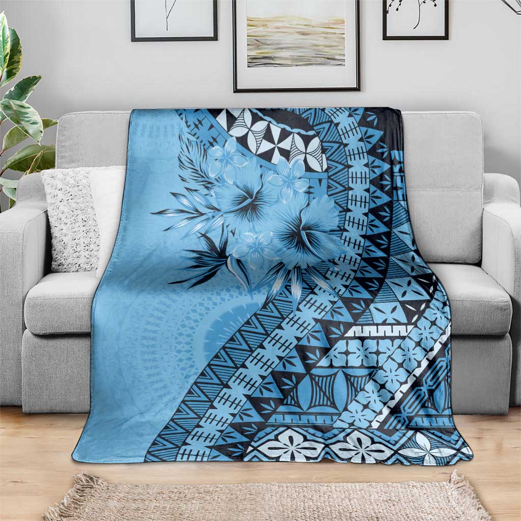 Bula Fiji Blanket Turquoise Kaivity Masi Tapa