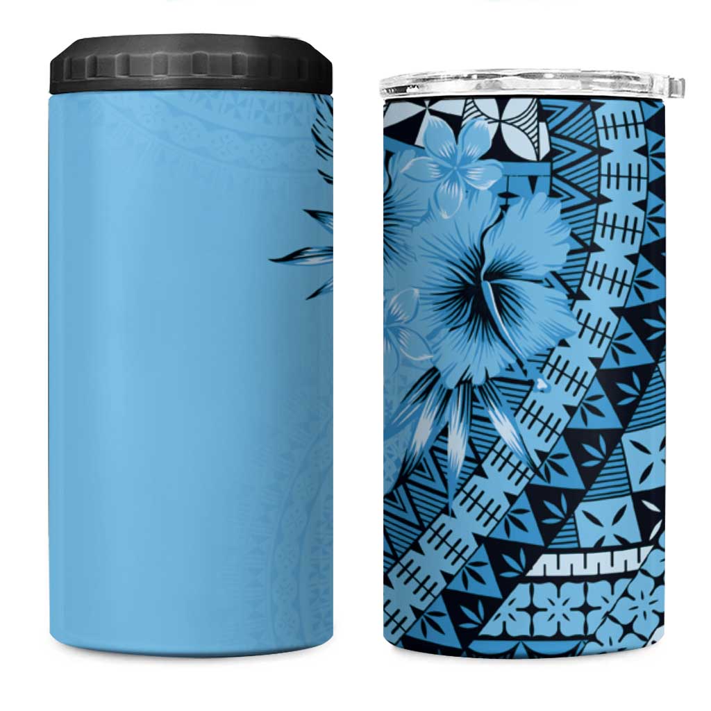 Bula Fiji 4 in 1 Can Cooler Tumbler Turquoise Kaivity Masi Tapa