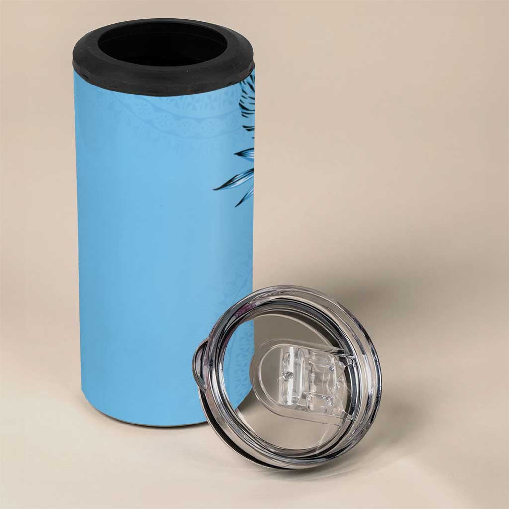 Bula Fiji 4 in 1 Can Cooler Tumbler Turquoise Kaivity Masi Tapa