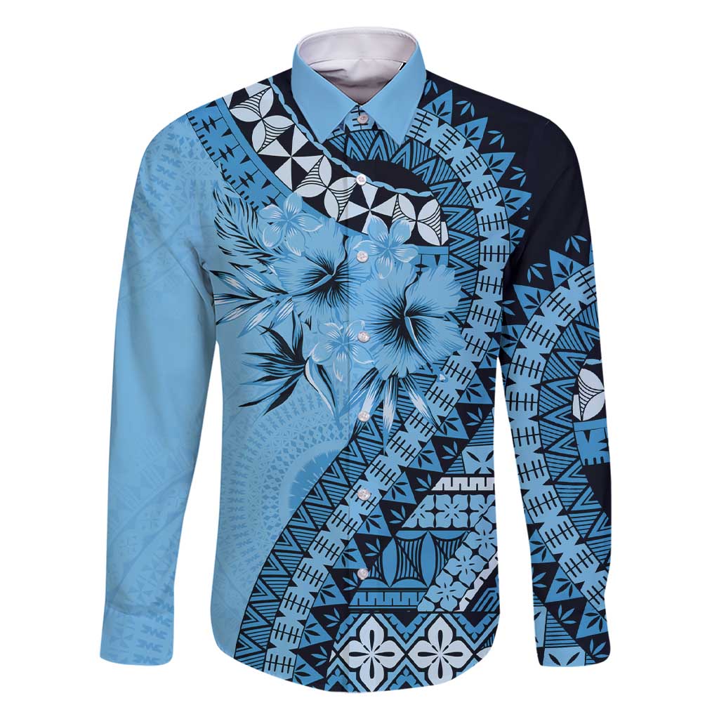 Bula Fiji Family Matching Short Sleeve Bodycon Dress and Hawaiian Shirt Turquoise Kaivity Masi Tapa