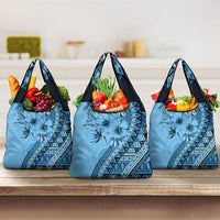 Bula Fiji Grocery Bag Turquoise Kaivity Masi Tapa