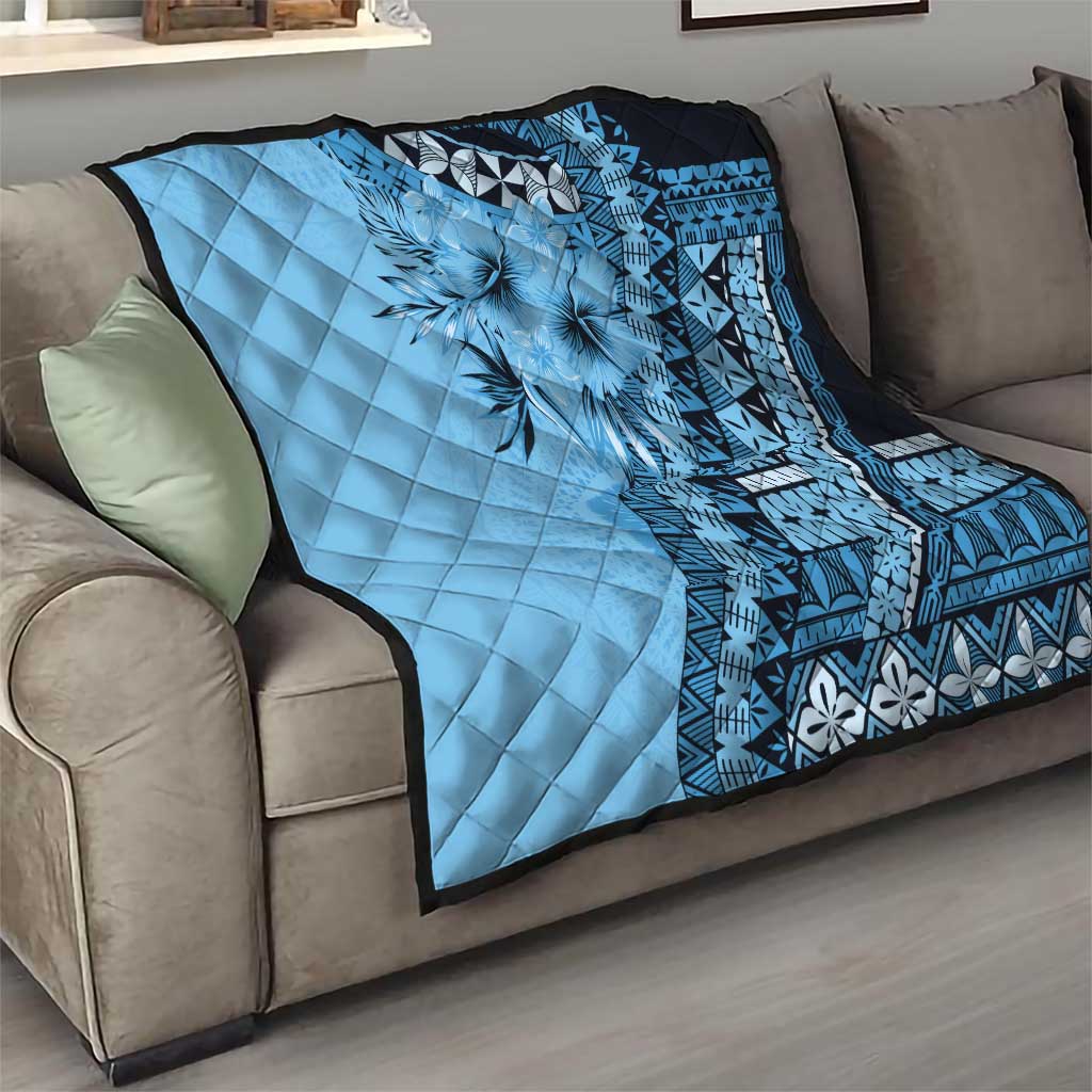 Bula Fiji Quilt Turquoise Kaivity Masi Tapa