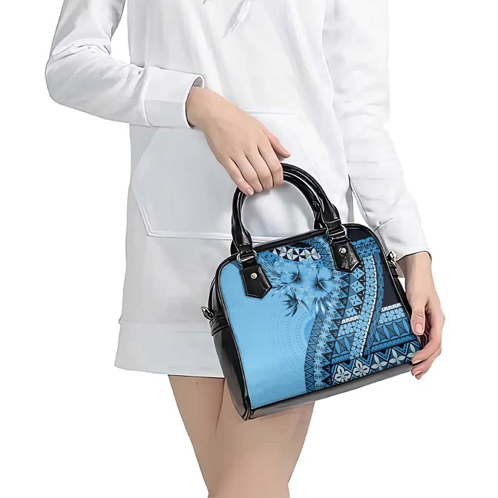 Bula Fiji Shoulder Handbag Turquoise Kaivity Masi Tapa
