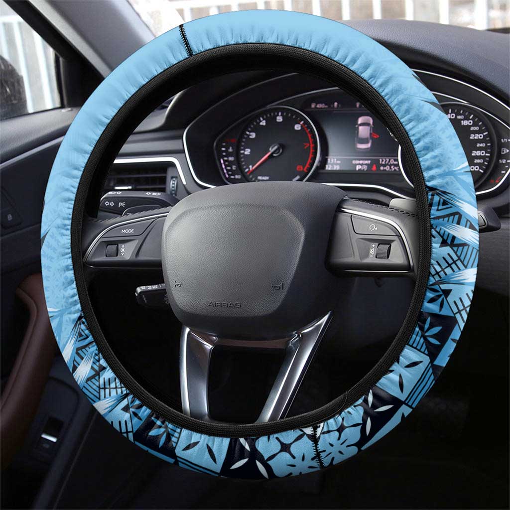 Bula Fiji Steering Wheel Cover Turquoise Kaivity Masi Tapa