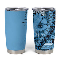 Bula Fiji Tumbler Cup Turquoise Kaivity Masi Tapa