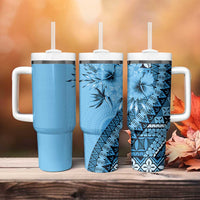 Bula Fiji Tumbler With Handle Turquoise Kaivity Masi Tapa