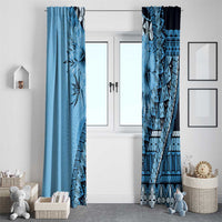 Bula Fiji Window Curtain Turquoise Kaivity Masi Tapa