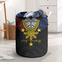 Philippines Heritage Baybayin Mix Polynesian Laundry Basket LT7 Black - Polynesian Pride