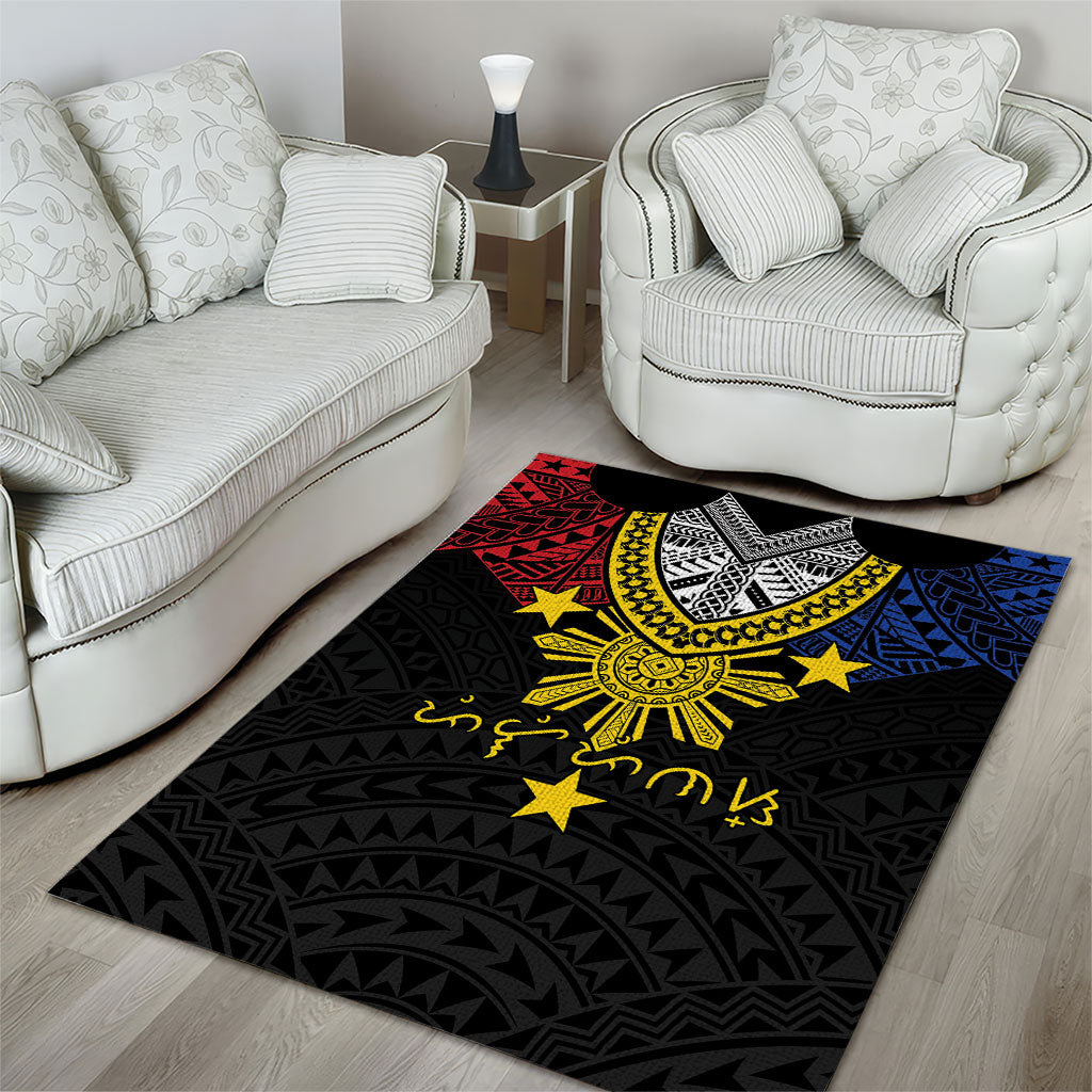 Philippines Heritage Baybayin Mix Polynesian Area Rug