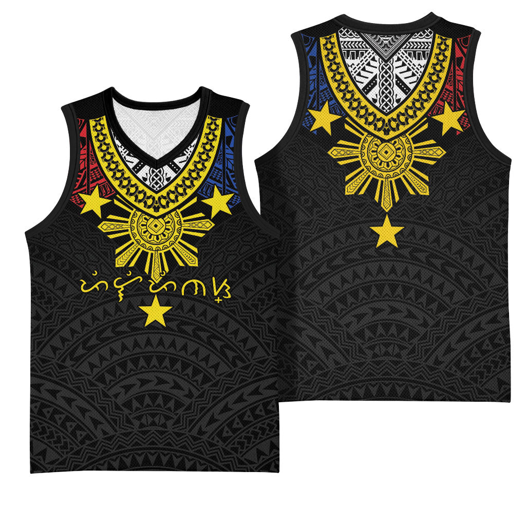 Philippines Heritage Baybayin Mix Polynesian Basketball Jersey