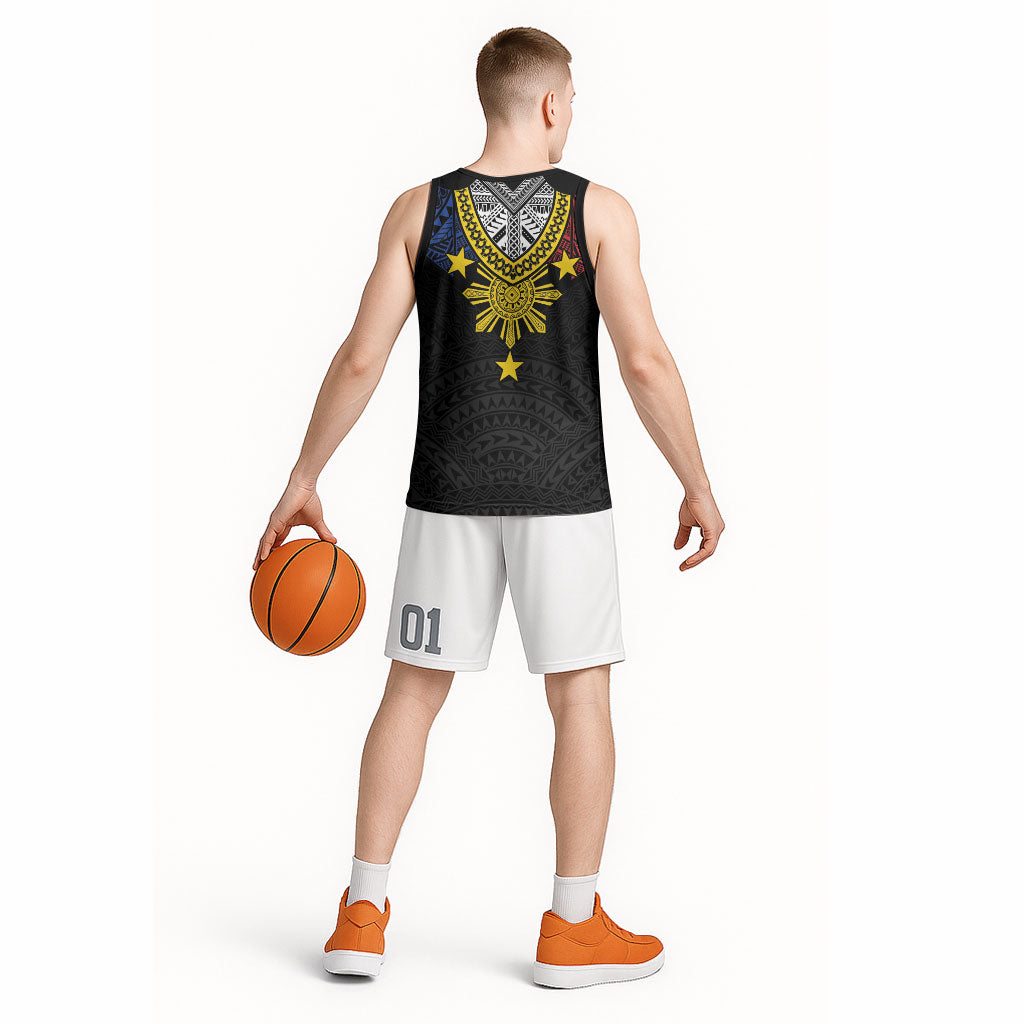 Philippines Heritage Baybayin Mix Polynesian Basketball Jersey