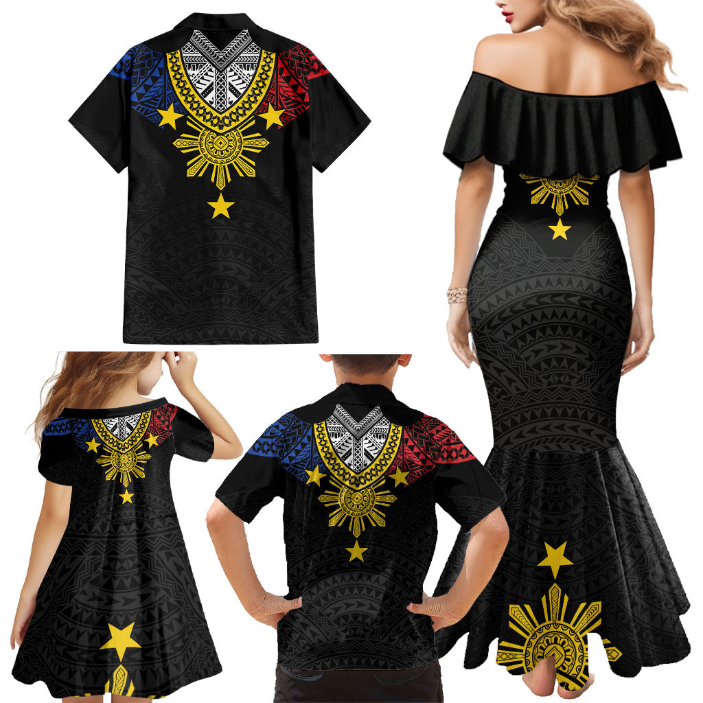 Philippines Heritage Baybayin Mix Polynesian Family Matching Mermaid Dress and Hawaiian Shirt LT7 - Polynesian Pride