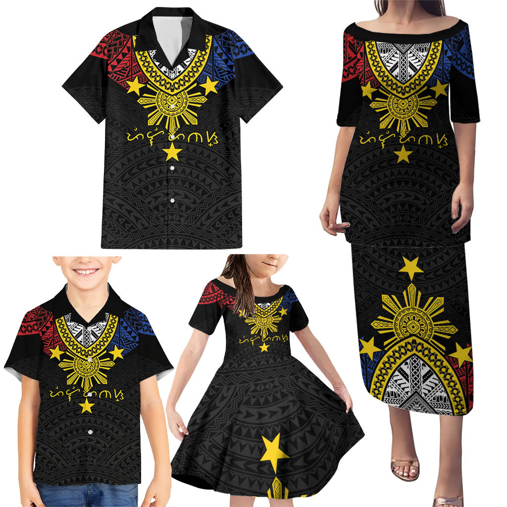 Philippines Heritage Baybayin Mix Polynesian Family Matching Puletasi and Hawaiian Shirt LT7 - Polynesian Pride