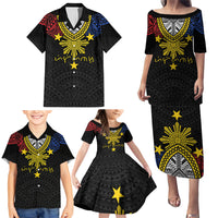 Philippines Heritage Baybayin Mix Polynesian Family Matching Puletasi and Hawaiian Shirt LT7 - Polynesian Pride