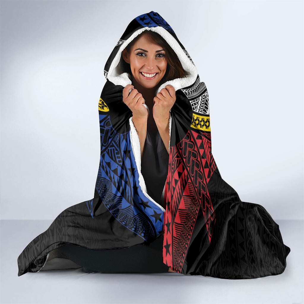 Philippines Heritage Baybayin Mix Polynesian Hooded Blanket