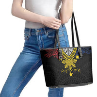 Philippines Heritage Baybayin Mix Polynesian Leather Tote Bag