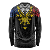 Philippines Heritage Baybayin Mix Polynesian Long Sleeve Shirt