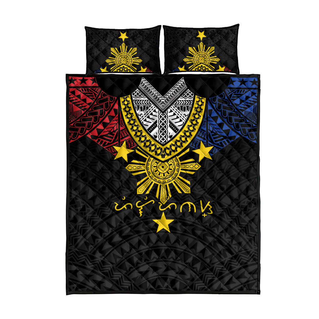 Philippines Heritage Baybayin Mix Polynesian Quilt Bed Set