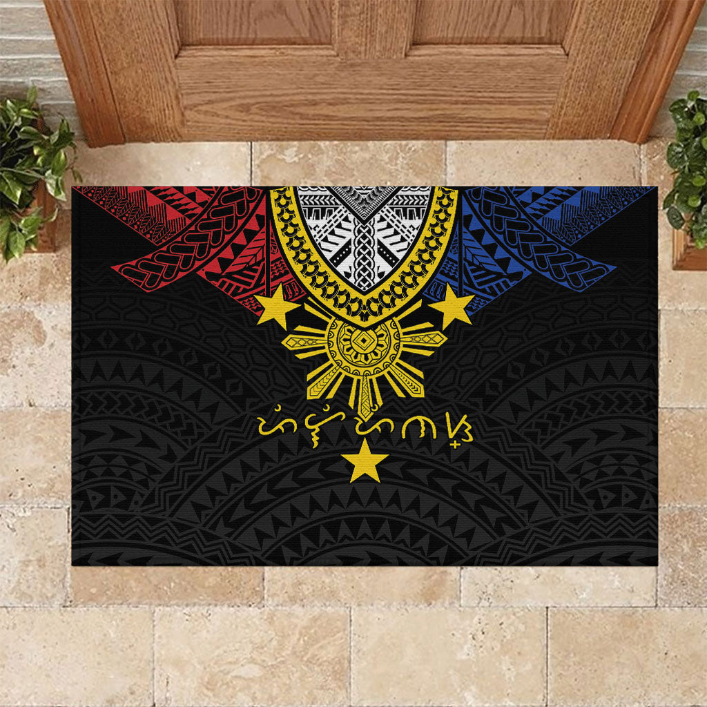 Philippines Heritage Baybayin Mix Polynesian Rubber Doormat