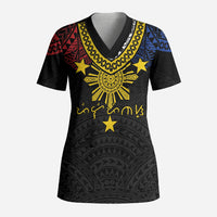 Philippines Heritage Baybayin Mix Polynesian Scrub Top LT7 Adult Black - Polynesian Pride