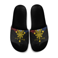 Philippines Heritage Baybayin Mix Polynesian Slide Sandals LT7 Black - Polynesian Pride