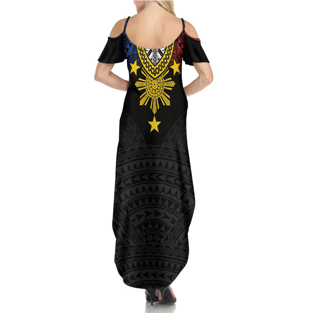 Philippines Heritage Baybayin Mix Polynesian Summer Maxi Dress