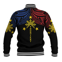 Philippines Heritage Personalized Baseball Jacket Baybayin Philipinas Sun LT7 - Polynesian Pride
