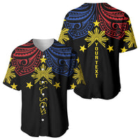 Philippines Heritage Personalized Baseball Jersey Baybayin Philipinas Sun LT7 - Polynesian Pride