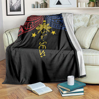 Philippines Heritage Blanket Baybayin Philipinas Sun LT7 Black - Polynesian Pride