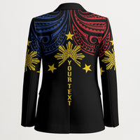 Philippines Heritage Personalized Blazer Baybayin Philipinas Sun LT7 - Polynesian Pride