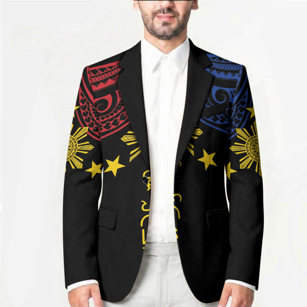 Philippines Heritage Personalized Blazer Baybayin Philipinas Sun LT7 - Polynesian Pride