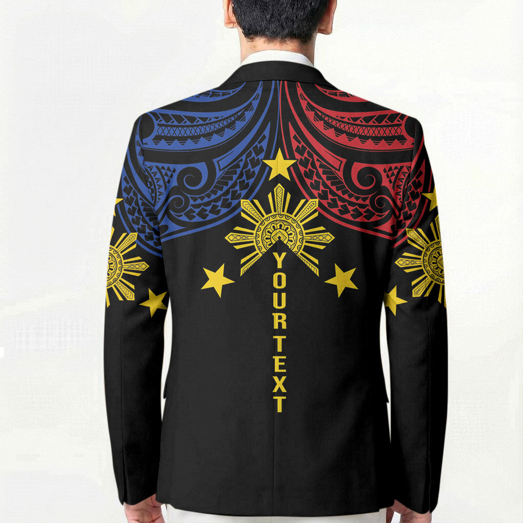 Philippines Heritage Personalized Blazer Baybayin Philipinas Sun LT7 - Polynesian Pride